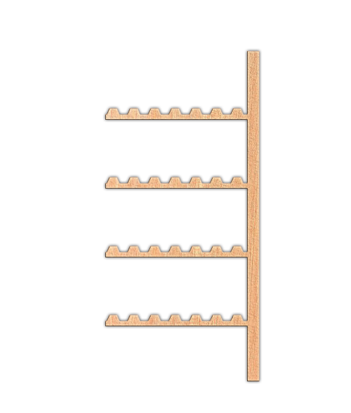 Holz Weinanbauregal mit 4 Tablar